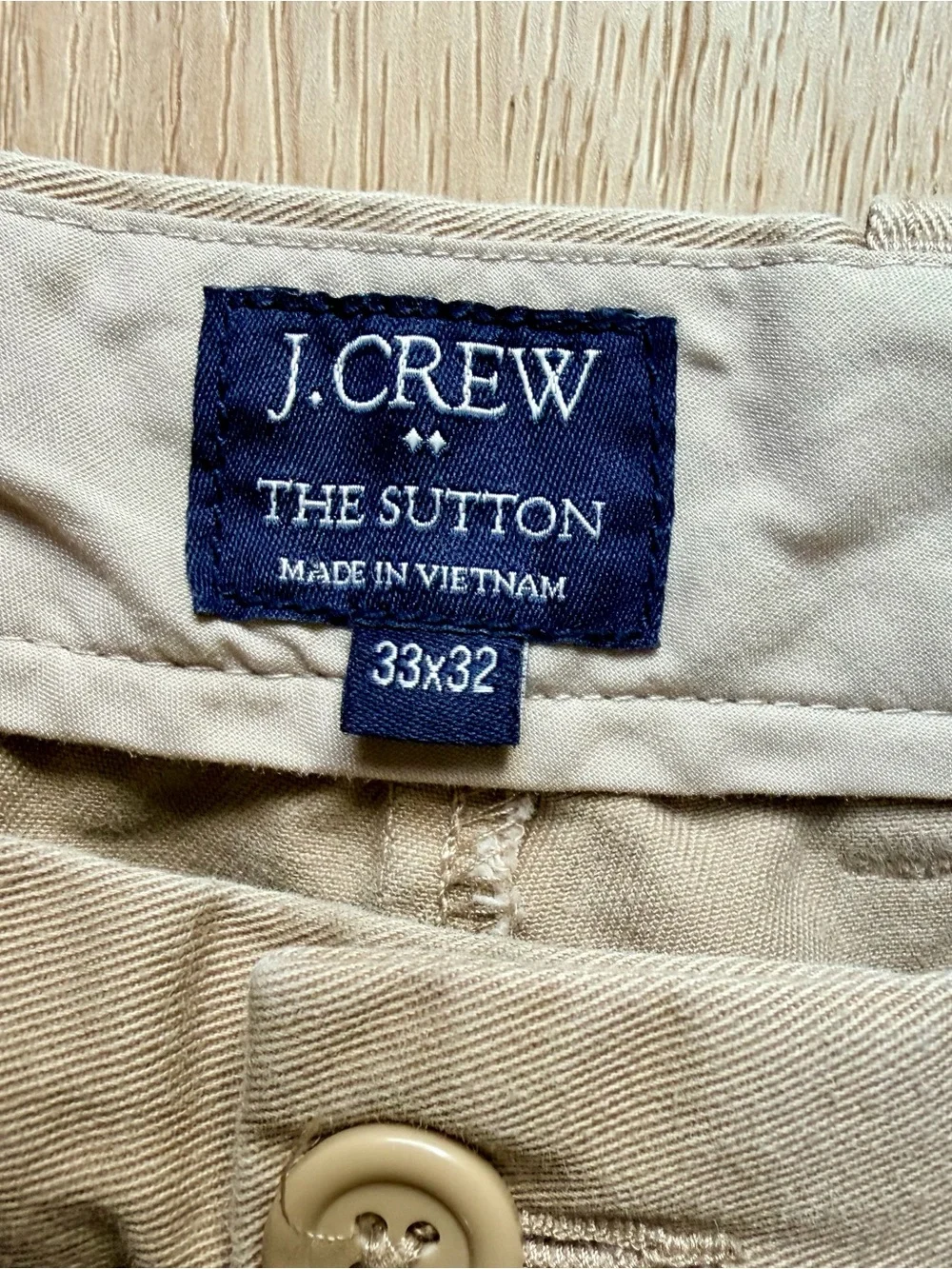 J.Crew The Sutton Khaki Chino Pants 33x32